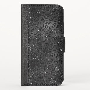 Black Cheetah Leopard Skin Print Pattern Animal iPhone X Wallet Case