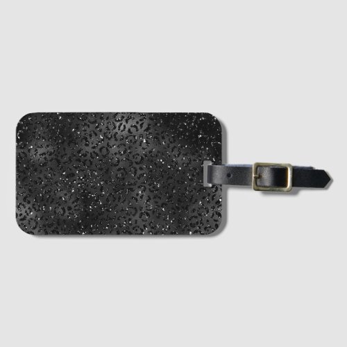 Black Cheetah Leopard Skin Print Pattern Animal Luggage Tag