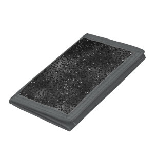 Black Cheetah Leopard Skin Print Pattern Animal Tri-fold Wallet