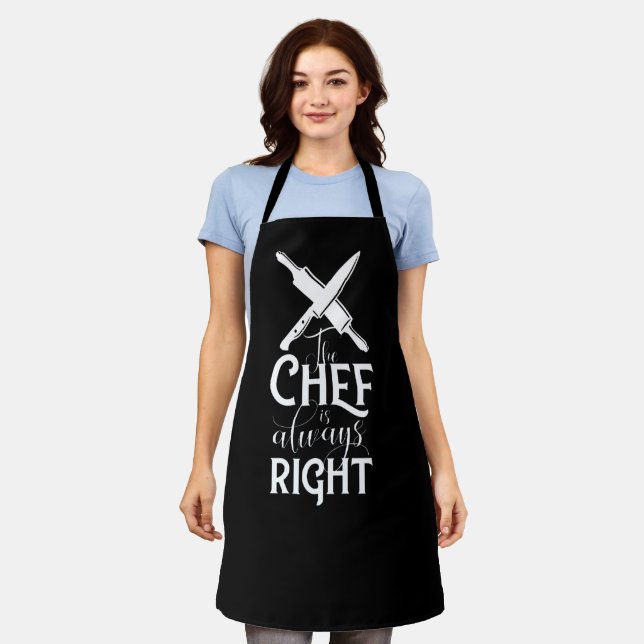 black chef kitchen apron for women - chef aprons (Worn)