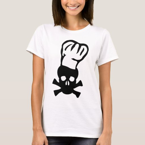 black chef skull chefs head cook T-Shirt | Zazzle