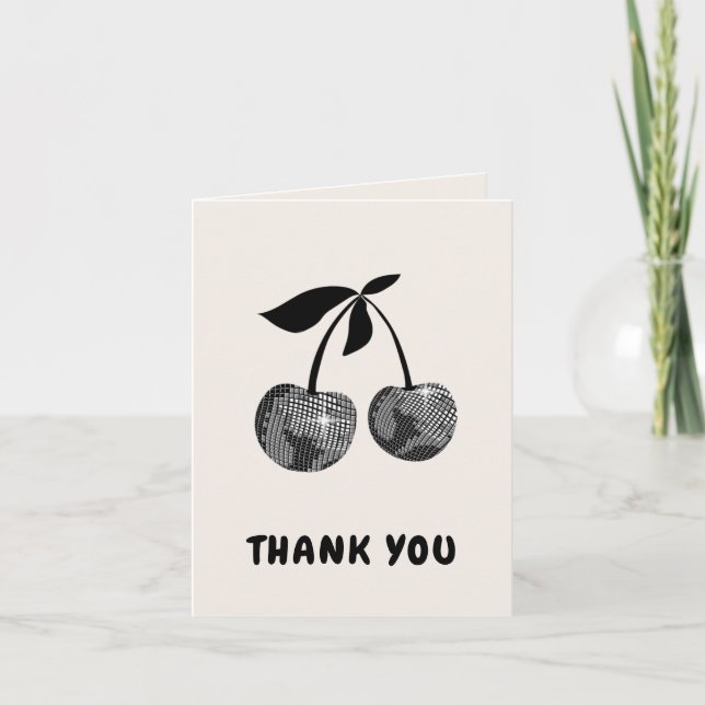 Black Cherry Bachelorette Party Thank You Cards (Front)