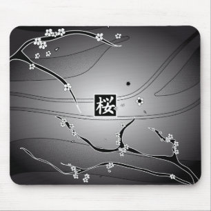 Black Cherry Blossom Tree Mouse Pad