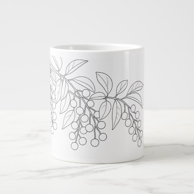 Black Cherry - Prunus serotina Giant Coffee Mug (Front)
