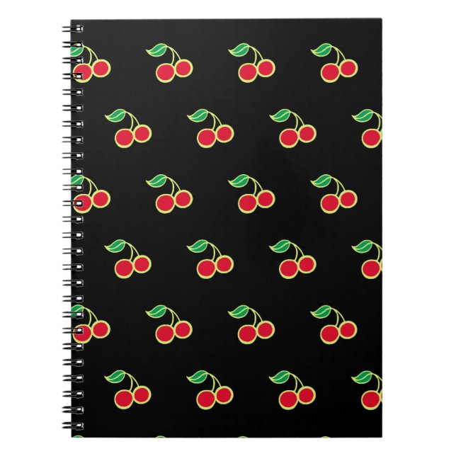 Black Cherry Retro School Journal Notebook Gift (Front)