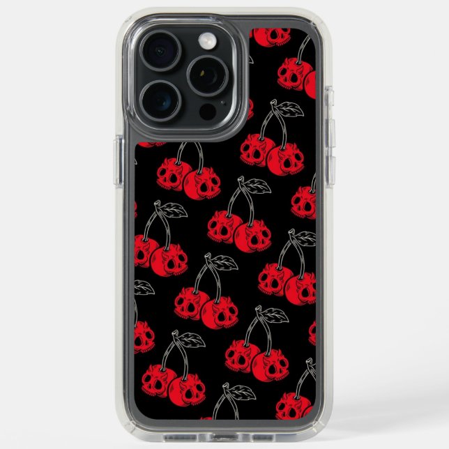 Black Cherry Skull Halloween Phone Case (Front (Black Titanium))