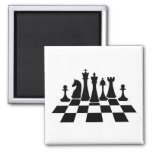 Black Chess Pieces On A Chessboard Magnet at Zazzle