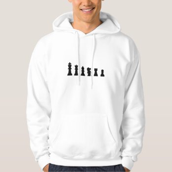 Black Chess Pieces On White Hoodie by inspirationzstore at Zazzle