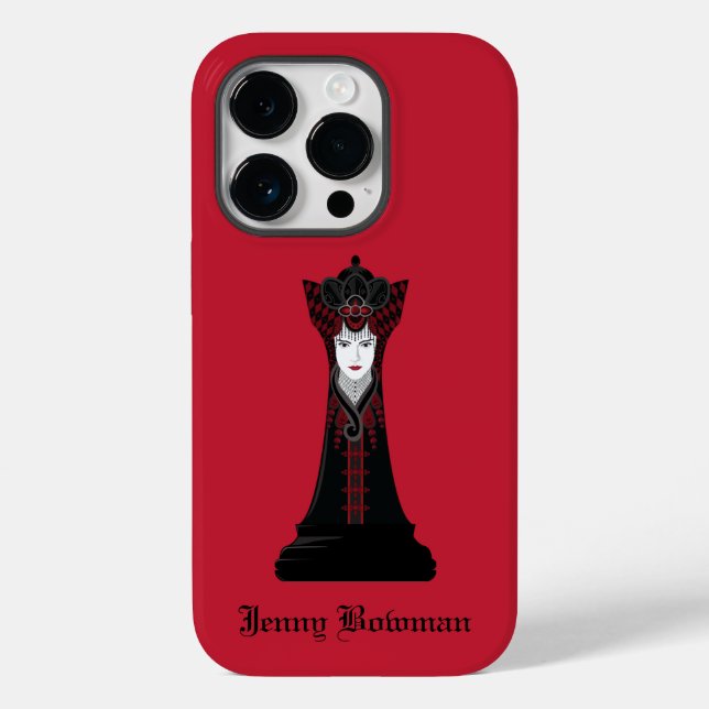 Black Chess queen / Personalized Name Case-Mate iPhone Case (Back)