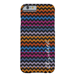 Black Chevron Colorful Stripes Monogram Barely There iPhone 6 Case