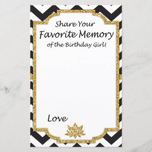 Black Chevron Favorite Memory of the Birthday