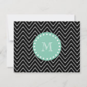 Black Chevron Pattern | Mint Green Monogram (Front)
