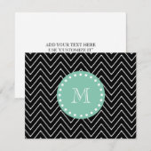 Black Chevron Pattern | Mint Green Monogram (Front/Back)