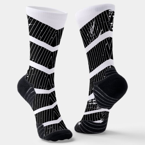 Black Chevron Pattern Socks