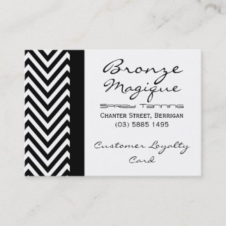 Black Chevron Print Business Customer Loyalty Card