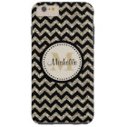 Black Chevron Silver Gold Monogram