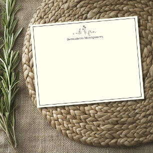 Black Chic Dandelion Stationery Note Card