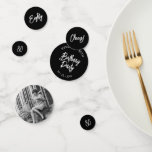 Black Chic Lettering 80th Birthday Party Photo Confetti<br><div class="desc">Add detail to your special day with this stylish 80th birthday photo table confetti. This design features a chic brush lettering script "Eighty", "Cheers!", "Birthday Party" in black & white. You can personalize the text to any age or event. (100% customizable) More event designs and party supplies are available at...</div>