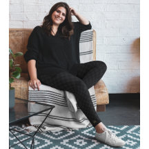 Black Chic Stylish Checkered Pattern Monogrammed