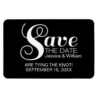 Black Chic Typography Save the Date Magnet