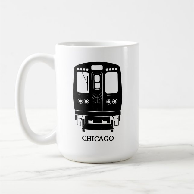 Black Chicago “L” Profile Coffee Mug (Left)