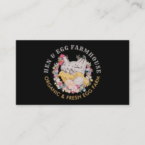 Black Chicken Hen Egg Farmhouse Business Card