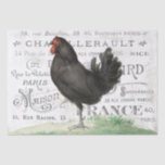 Black Chicken Hen French City Name Paris Decoupage Tissue Paper