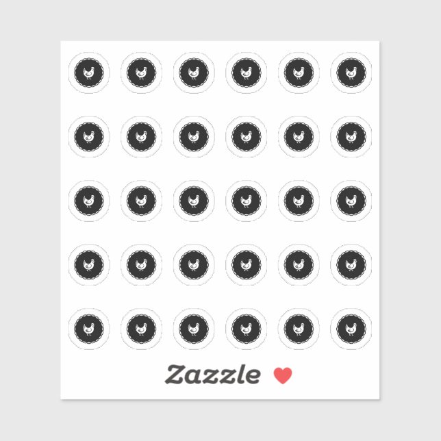 Black Chicken Wedding Guests Meal Choice TM26 Sticker (Sheet)