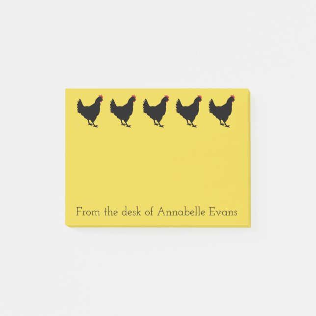 Black Chickens Personalize Post-it Notes (Front)