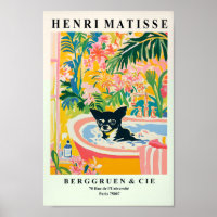 Black Chihuahua Aesthetic Poster, Dog Art Print, F