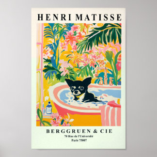 Black Chihuahua Aesthetic Poster, Dog Art Print, F Poster