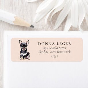 Black Chihuahua Dog Address Label