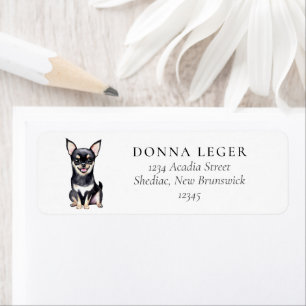 Black Chihuahua Dog Address Label