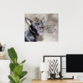 Black Chihuahua Dog and Mouse Custom Text Poster (Home Office)