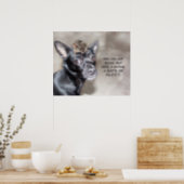 Black Chihuahua Dog and Mouse Custom Text Poster (Kitchen)