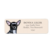 Black Chihuahua Dog Personalized Address Label (Front)