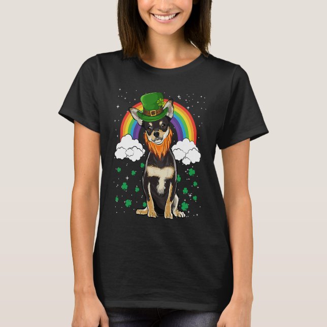 Black Chihuahua St Patricks Day Leprechaun T-Shirt (Front)