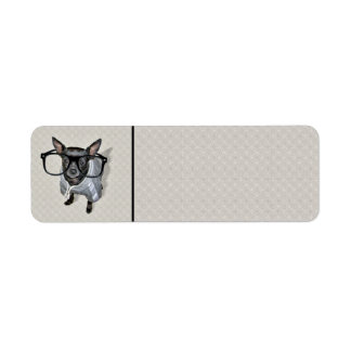 Black Chihuahua with Glasses Photo Label