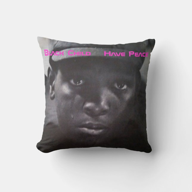 Black Child Throw Pillow (Front)