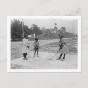 Black Children Playing Golf Photograph Postcard