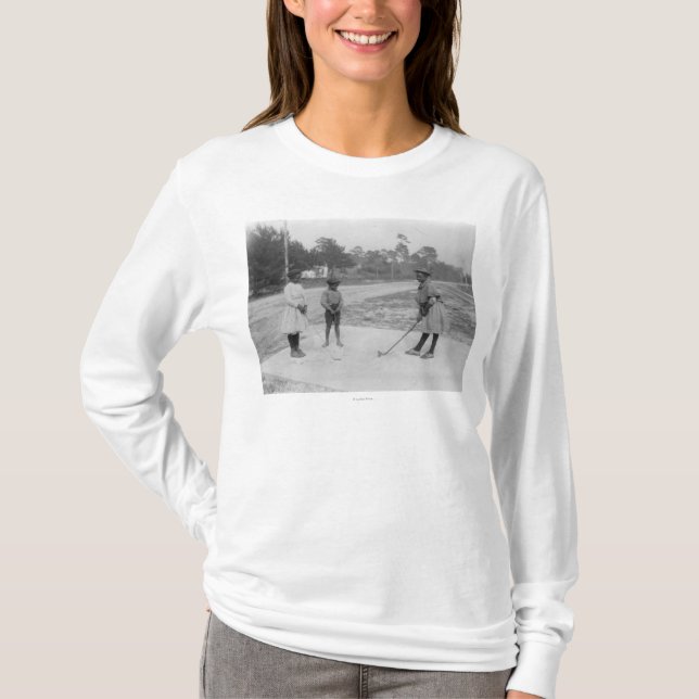 Black Children Playing Golf Photograph T-Shirt (Front)