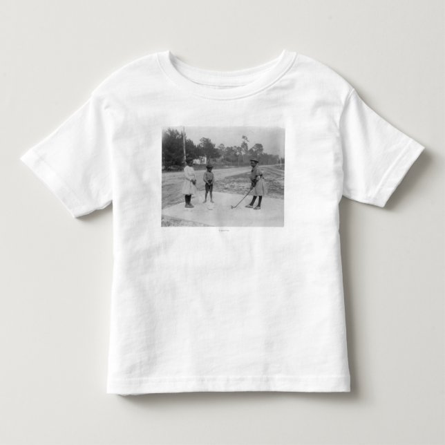 Black Children Playing Golf Photograph Toddler T-shirt (Front)