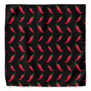 Black chili peppers pattern bandana