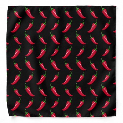 Black chili peppers pattern bandana