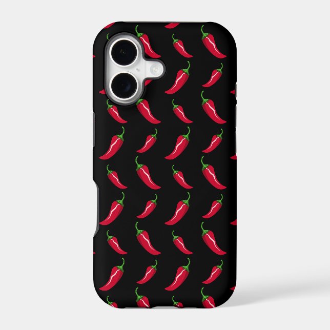 Black chili peppers pattern iphone case (Back)