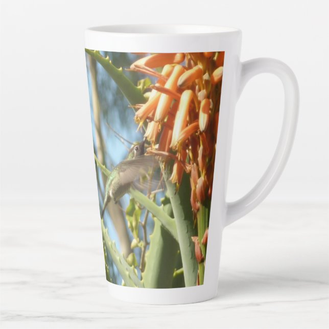 Black-Chinned Hummingbird in Flight Latte Mug (Right)