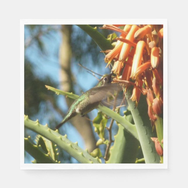 Black-Chinned Hummingbird in Flight Napkins (Front)