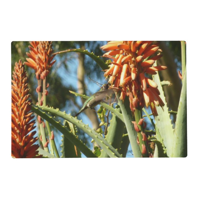 Black-Chinned Hummingbird in Flight Placemat (Front)