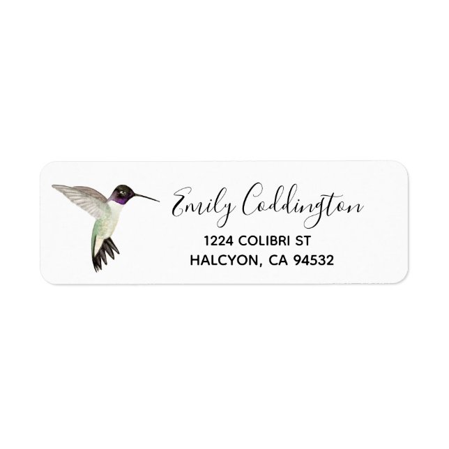 Black-chinned Hummingbird Label (Front)