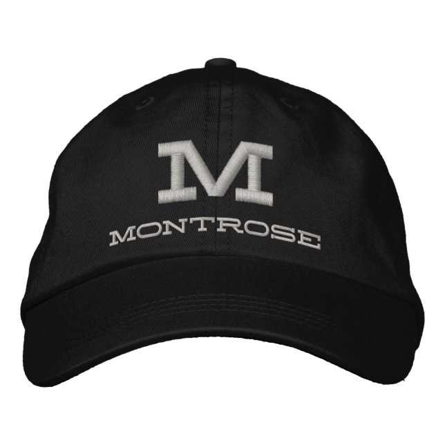 Black Chino Twill Embroidered Baseball Hat (Front)